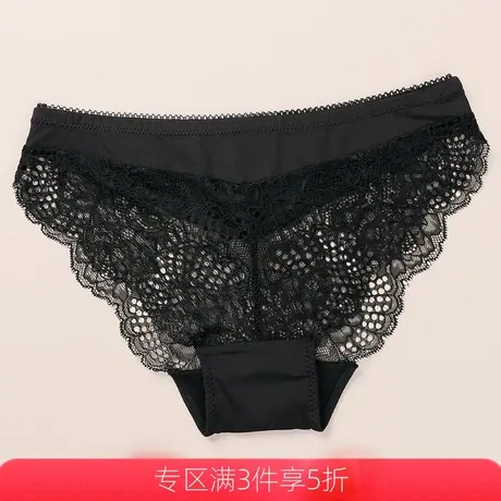 艾舒客性感蕾丝低腰女士内裤纯棉裆超薄透明三角裤头短裤底裤透气图片