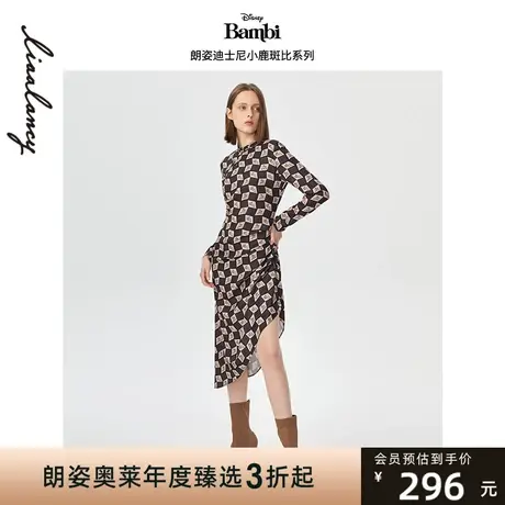 【迪士尼小鹿斑比系列】朗姿法式时尚设计感连衣裙2023年春季新款商品大图