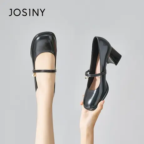Josiny/卓诗尼法式珍珠吊坠玛丽珍鞋女夏季2023新款单鞋时尚百搭商品大图