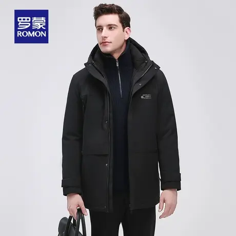 【可拆卸内胆】罗蒙羽绒服男装中长款2023年新款冬季一衣多穿外套图片