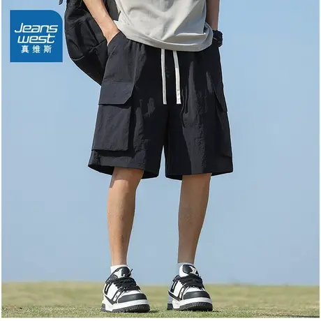 LR真维斯男装2025夏季新款男士宽松舒适休闲百搭工装大口袋短裤图片