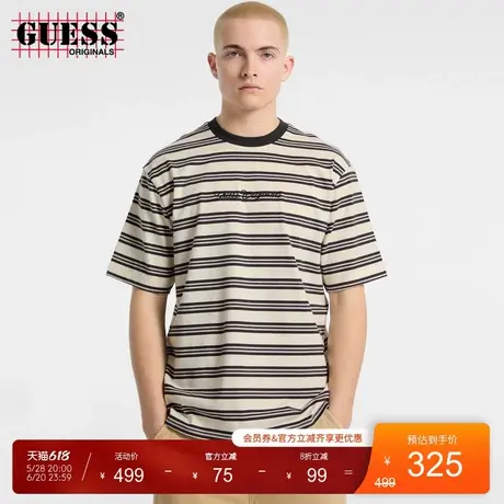 GUESSOriginals 25年新款夏季男士经典条纹短袖T恤-M5GI60K8FQ4商品大图