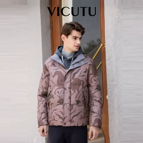 VICUTU威可多男士羽绒服冬季新款商务休闲百搭时尚修身短款外套商品大图
