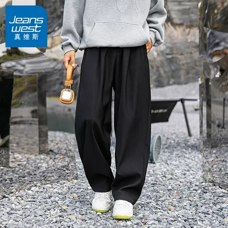 N5真维斯男士休闲裤2025新款秋季美式复古潮流宽松阔腿裤男款裤子商品大图