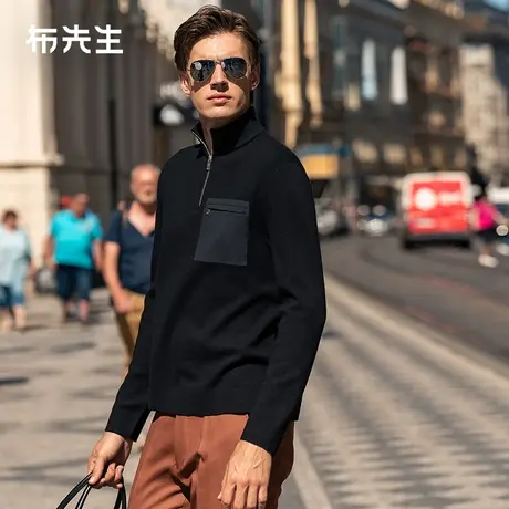 MrBu布先生套头毛衣羊毛针织衫2023秋冬新款加厚毛衣男BT12231商品大图