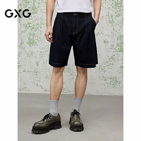 [商场同款]GXG男装 不易褪色牛仔短裤宽松短裤25夏新品G25X252008图片