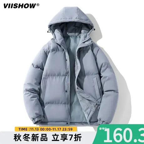 VIISHOW男装宽松连帽棉服秋冬新款短款面包服男款冬装加厚外套男商品大图