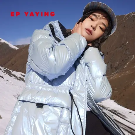 EP YAYING雅莹女装 白鹅绒轻薄连帽长款羽绒服 商场同款Y202A图片