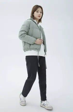 [商场同款]唐狮冬季羽绒服女时尚短款连帽加厚保暖日常百搭基础图片