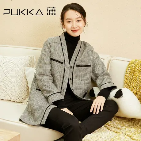 蒲PUKKA 女装小香风棉服冬装宽松设计感薄款棉衣秋商场同款图片