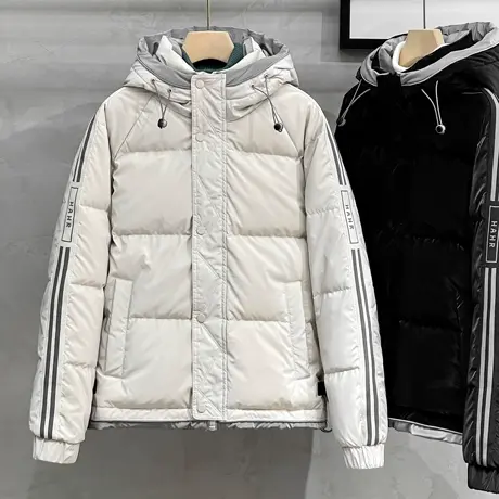 秋冬季轻薄羽绒服男士2023年新款短款加厚连帽潮流男装保暖外套潮图片
