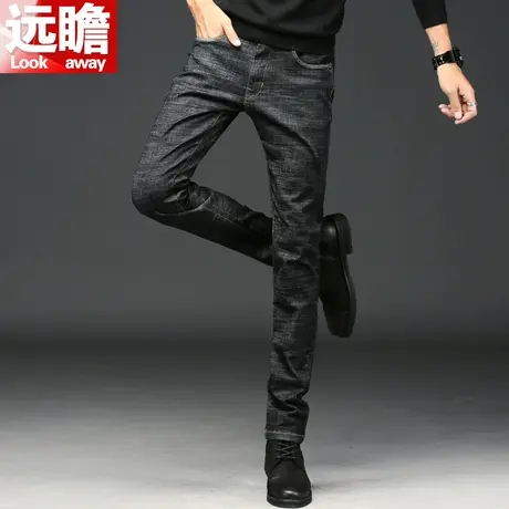 2023新款黑色牛仔裤男小脚长裤青年春秋季弹力韩版修身时尚男裤子商品大图