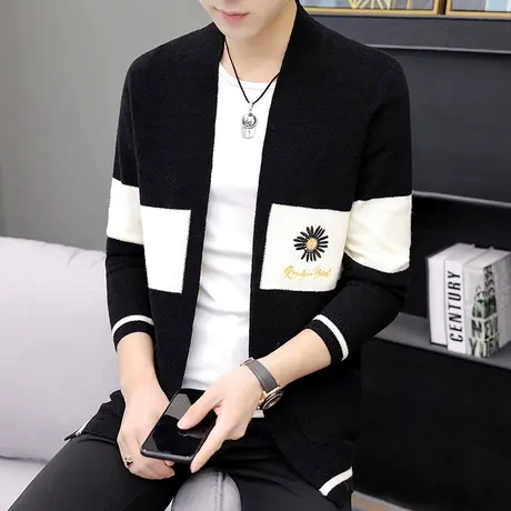 开衫男外套秋季帅气毛衣男士日系针织衫外穿情侣潮流秋装韩版上衣商品大图