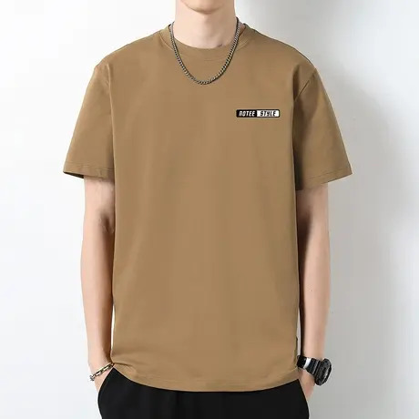 230g重磅t恤男短袖纯棉圆领上衣服液氨长绒棉夏季半袖全棉体恤衫商品大图