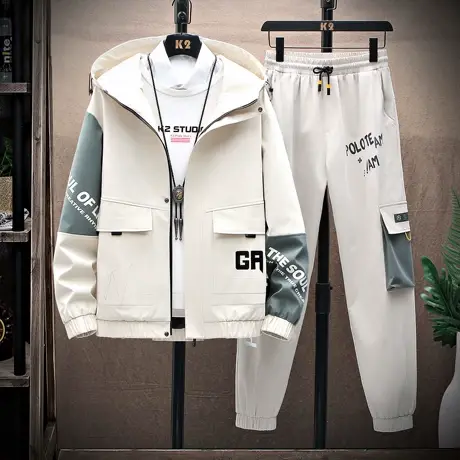 男士套装春秋季潮牌外套青少年初高中学生痞帅气男孩搭配一套衣服商品大图