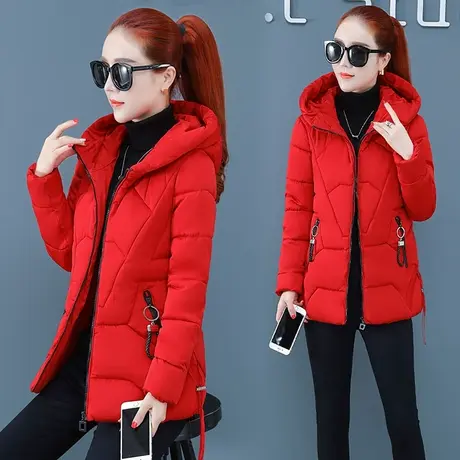 2024冬装新款羽绒棉衣女士短款外套连帽修身韩版面包服棉服小棉袄商品大图