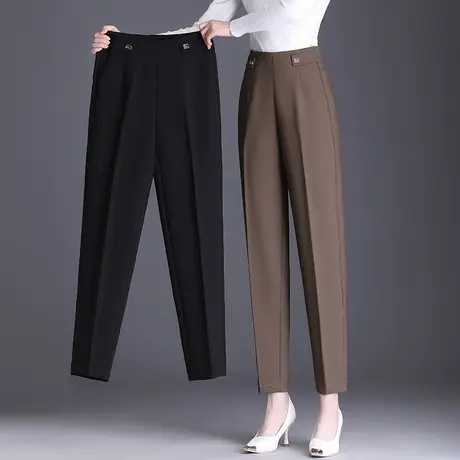 时尚哈伦裤女秋季2023新款显瘦通勤小脚裤西装裤气质高腰烟管裤子商品大图