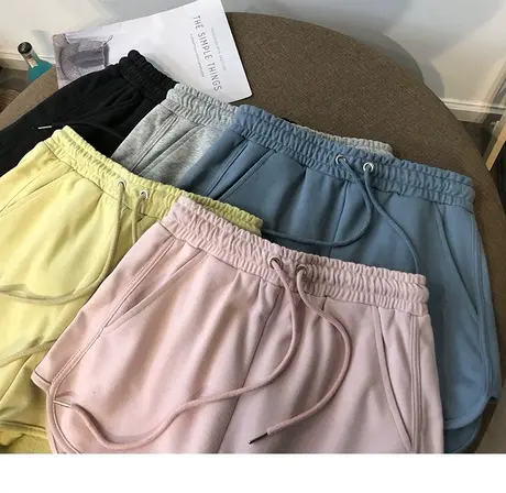 运动短裤女宽松跑步健身外穿高腰阔腿显瘦大码秋冬休闲居家睡裤子商品大图