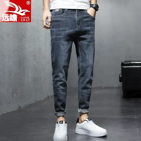 男士牛仔裤夏季薄款潮牌修身小脚九分男裤直筒男生春秋款休闲裤子商品大图