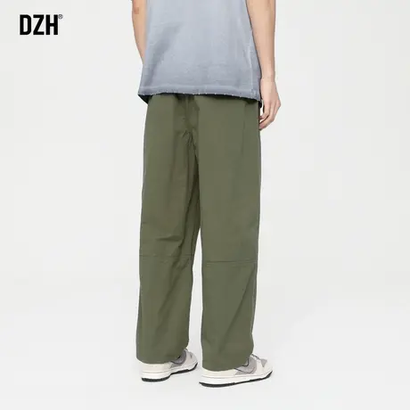 男士军绿色休闲裤男春秋款直筒宽松裤子男裤2023新款纯棉工装长裤商品大图