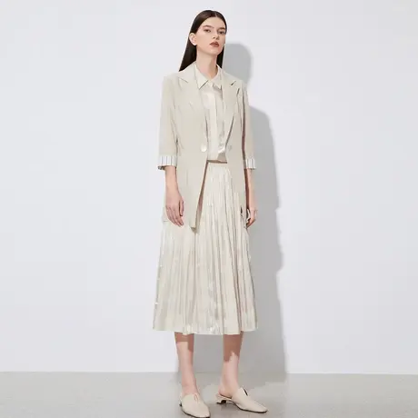 LANCY/悦朗姿夏季薄款简约通勤风一粒扣女式风衣外套奥莱图片