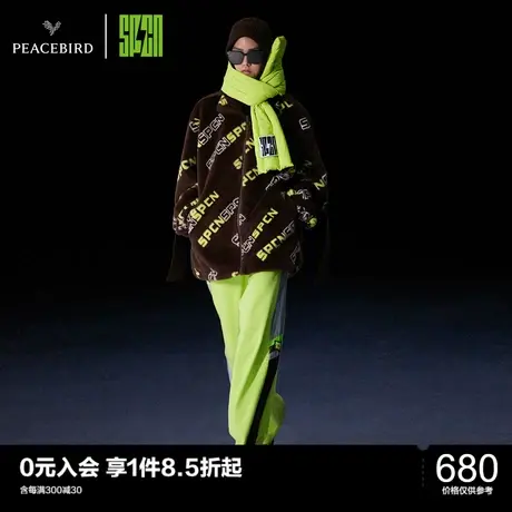 太平鸟SPCN系列年冬季新款满印仿皮草外套图片