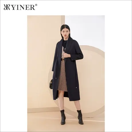 *YINER音儿女装冬季长款纯羊毛双面呢大衣商品大图