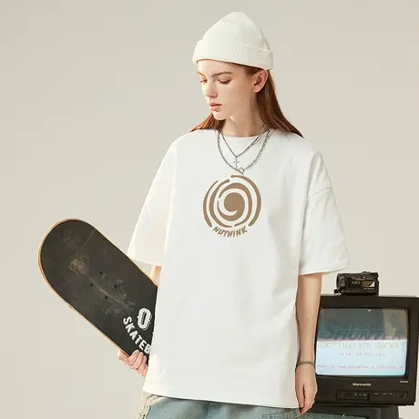 Nuthink美式高街小众设计短袖T恤男女同款夏季潮牌ins半截袖上衣商品大图