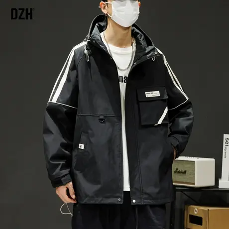 男士户外黑色冲锋衣男款高级感工装男装2024早春新款外套男春秋款商品大图