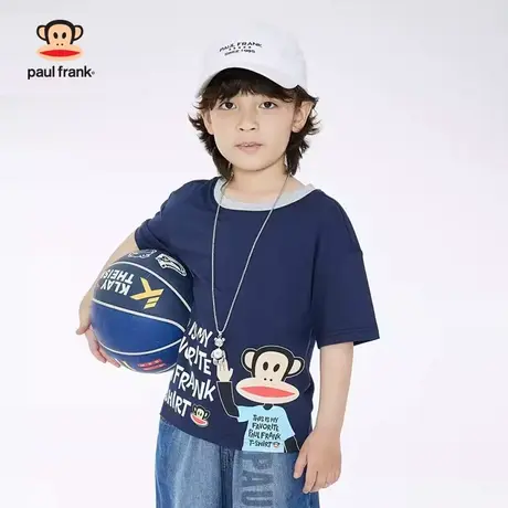 大嘴猴男童夏季短袖t恤2023新款中大童薄款夏半袖纯棉儿童潮夏装商品大图