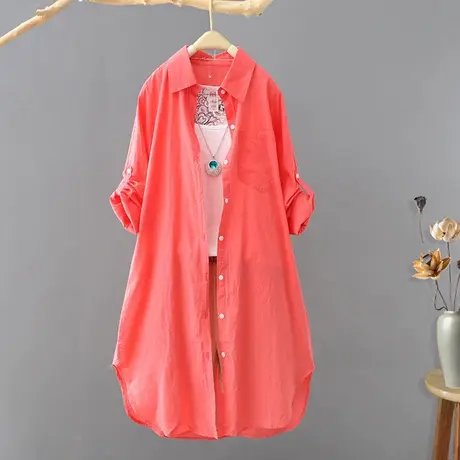 2023夏季新款透气薄款防晒衫女中长款宽松长袖防晒衣外套户外开衫图片