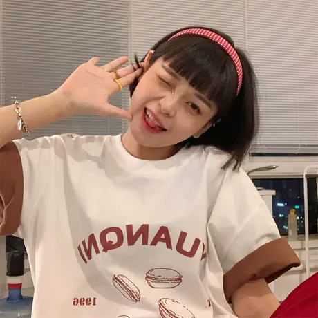 红续港风复古小个子假两件撞色拼接短袖T恤女2023夏季新款上衣潮商品大图