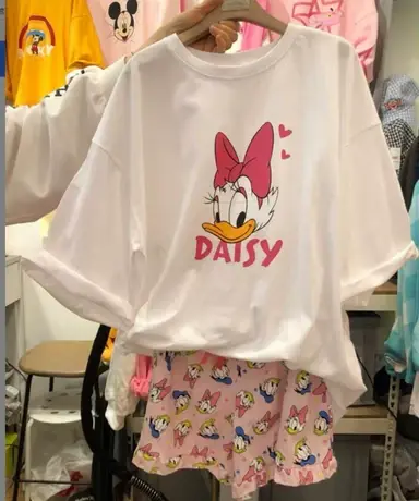 2020夏新款ins超火网红短袖t恤女宽松唐老鸭可爱减龄卡通半袖上衣图片