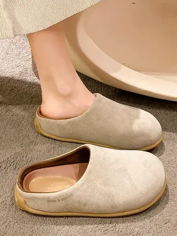 小众丑萌大头鞋2023新款复古勃肯鞋女包头半拖鞋外穿一脚蹬懒人鞋图片