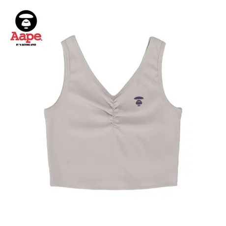 Aape旗舰店女装春夏猿人刺绣纯色简约修身背心1304XXK图片