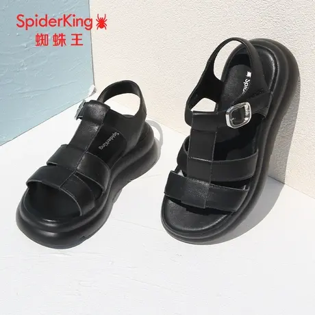 SPIDER KING/蜘蛛王凉鞋女2023夏季商场同款魔术贴厚底皮凉鞋女潮图片