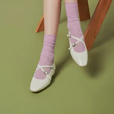 戈美其玛丽珍女鞋2023秋季新款单鞋女秋季平底小皮鞋法式百搭鞋子商品大图
