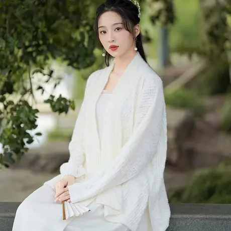 素飞汉服改良唐装女上衣加厚蕾丝绒打底衫民国风旗袍外套宽松茶服图片