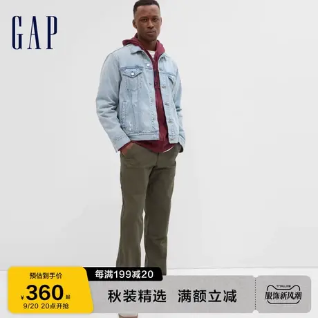 Gap男装秋季2023新款复古帆布宽松直筒工装裤长裤745030休闲裤图片