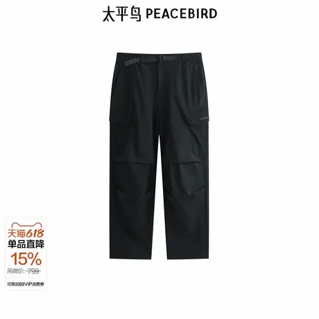 【商场同款】太平鸟男装户外工装休闲裤新款印花伞兵裤B2GLF2188图片