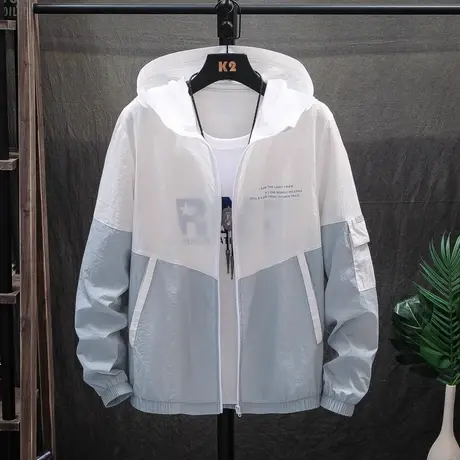 2025新款防晒衣服男士夏季薄款透气连帽钓鱼骑行休闲户外夹克上衣图片