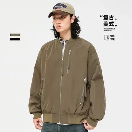 男士美式棒球服男款春季潮牌2025新款飞行员夹克上衣百搭茄克衣服图片