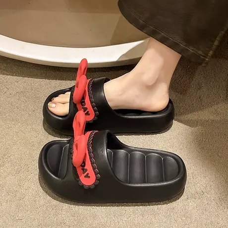 浴室拖鞋女夏季卡通可爱洗澡漏水速干防滑软底室内家居亲子凉拖鞋商品大图