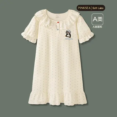 睡裙女款夏A类莫代尔棉短袖少女家居服新款夏季甜美企鹅女士睡衣图片