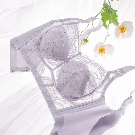 润微内衣女轻薄透气大胸显瘦防凸点大胸显小薄款收副乳无钢圈文胸商品大图