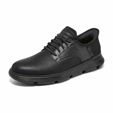 闪穿鞋Skechers斯凯奇Slip ins系列夏季男一脚蹬厚底商务休闲皮鞋商品大图