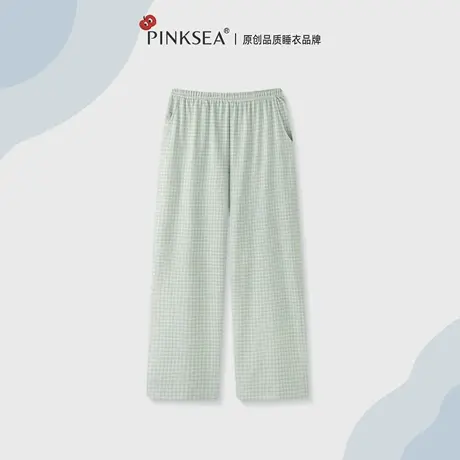 Pinksea睡裤女款纯棉春秋长裤2025新款可外穿大码简约女士家居裤商品大图