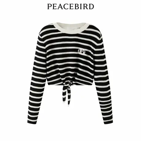 太平鸟女装夏季新款条纹镂空线套衫A1EED2C74商品大图
