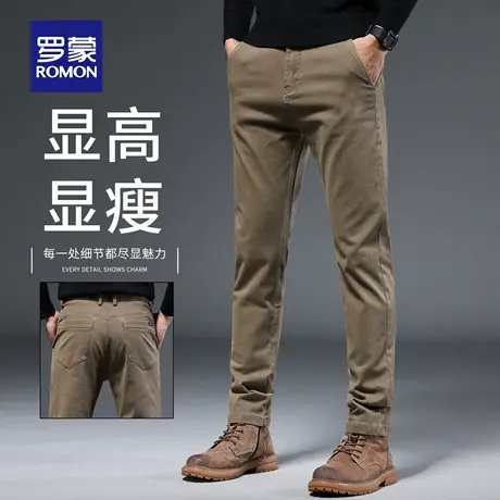 罗蒙秋季男士休闲裤2025新款直筒修身商务棉弹百搭潮流长裤男N1Z商品大图