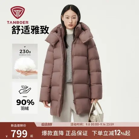 坦博尔冬季新款休闲加厚妈妈款面包羽绒服女装中长款大码保暖外套商品大图